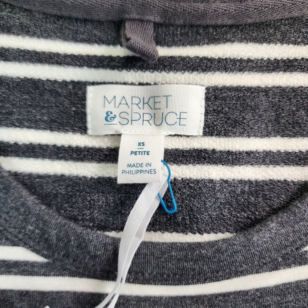Market & Spruce Heather Grey Jersey Soft Long Sleeve Tee Crewneck Size XSP - Picture 2 of 15